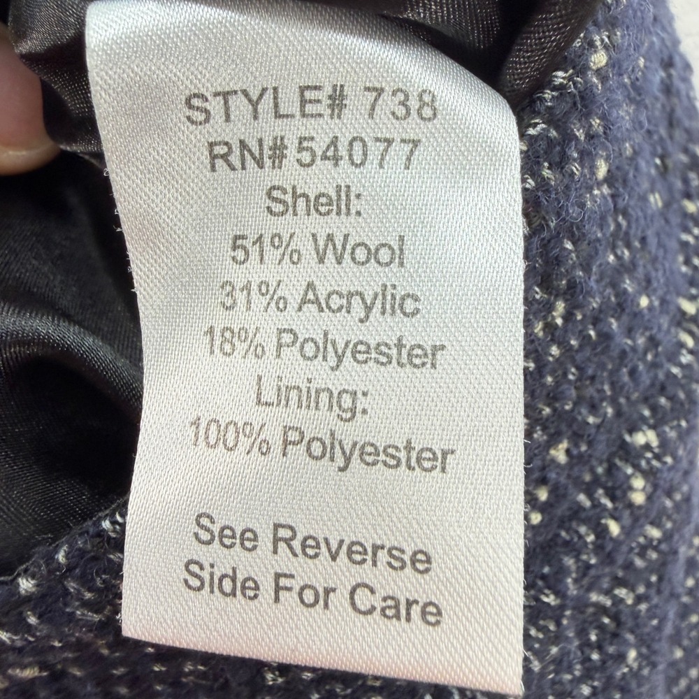 Cabi Women's 6 Navy Blue Wool Blend Tweed Pencil Skirt Lined Career Work - Picture 10 of 11